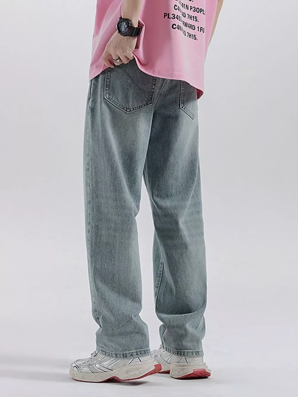 Men's Distressed Wide Leg Jeans, image 5