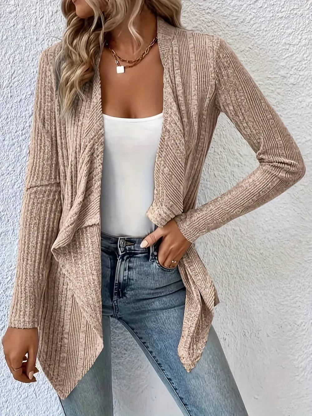 Open Front Long Sleeve Cardigan, image 2