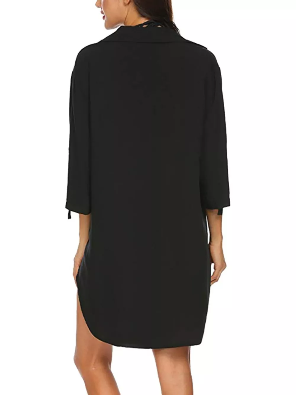Full Size Side Slit Collared Neck Oversized Shirt Plus Size, image 7