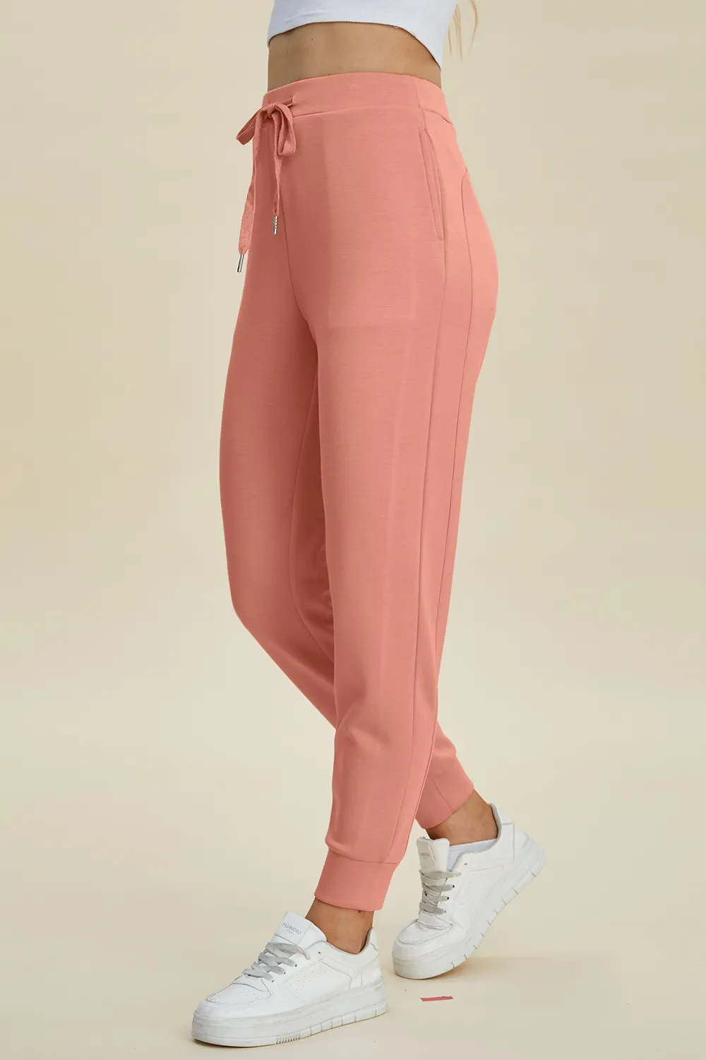 Full Size Air Scuba Drawstring High Waist Joggers, image 10