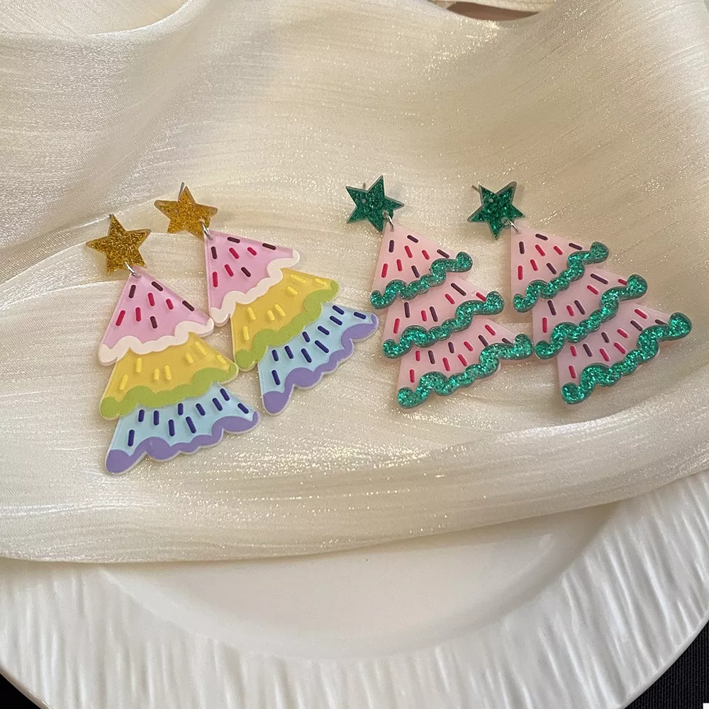 Christmas Tree Dangle Earrings, image 4