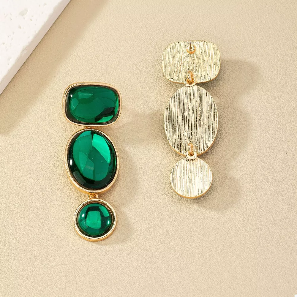 18K Gold-Plated Alloy Resin Drop Earrings, image 5