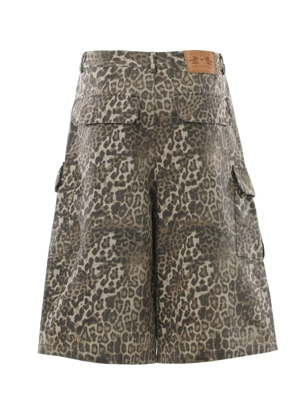 Men's Leopard Print Cargo Wide-Leg Capris, image 3