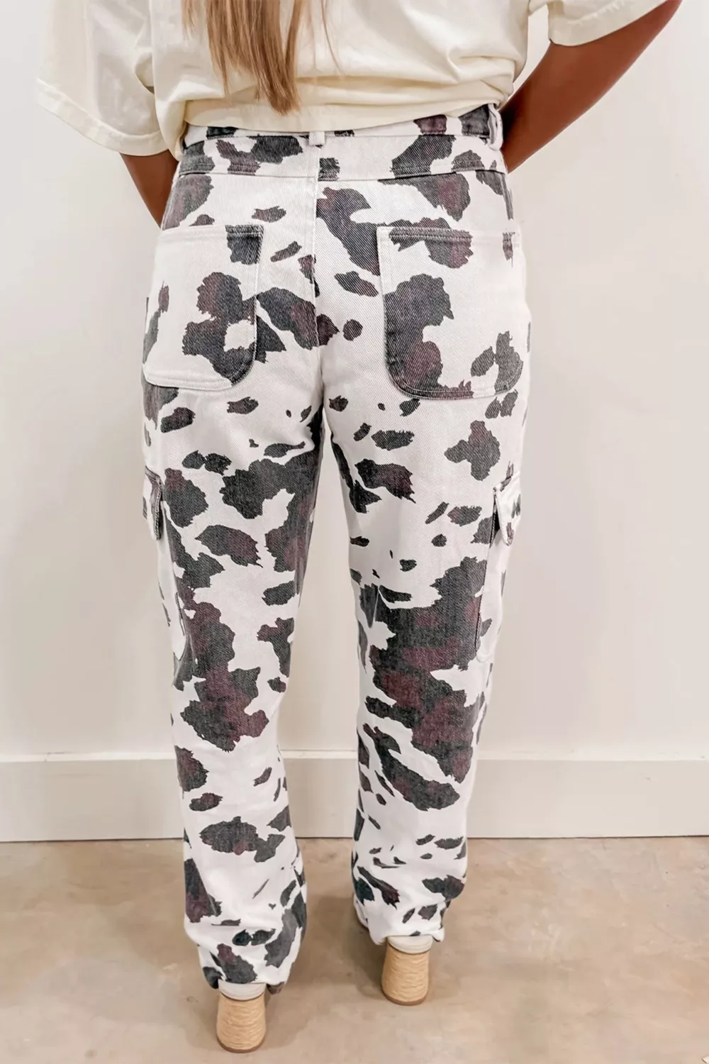 Cow Spots Printed Multi Pocketed Jeans, image 2