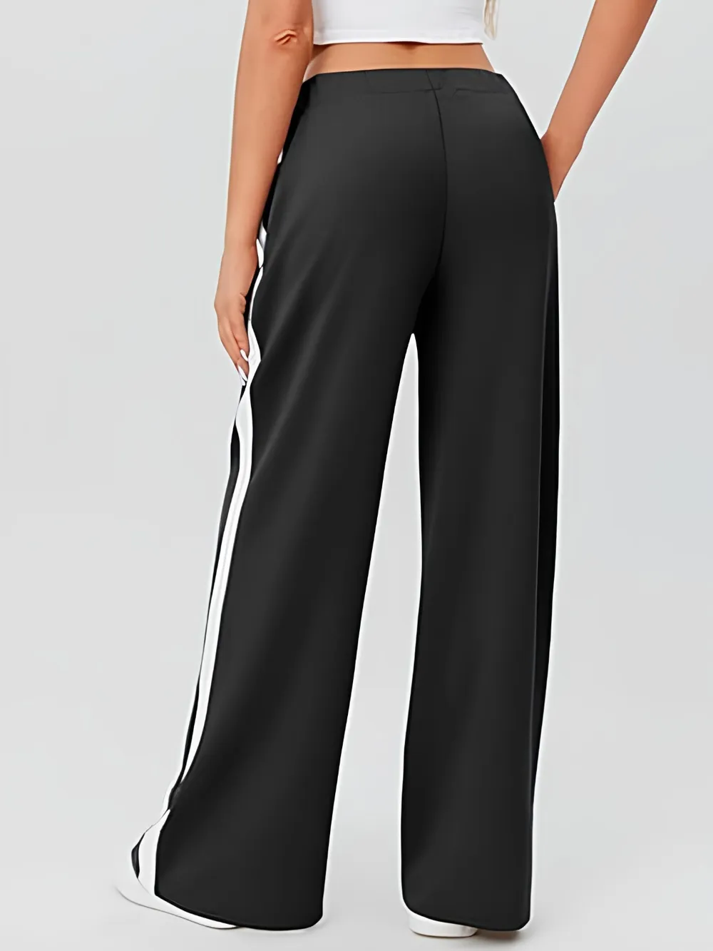 Side Striped Wide Leg Pants, image 6