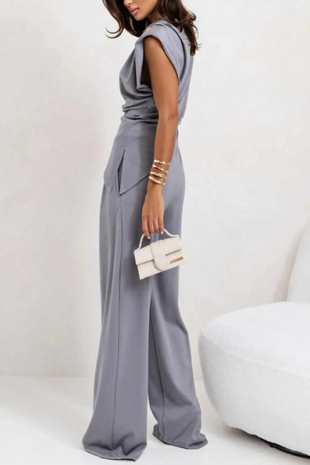 Round Neck Top and Pants Set, image 10