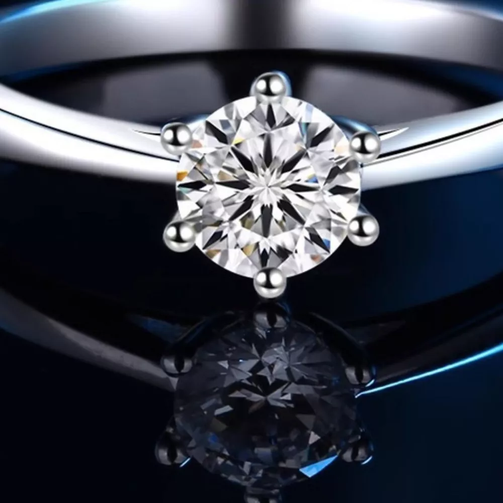 1 Carat Moissanite 925 Sterling Silver Ring, image 2