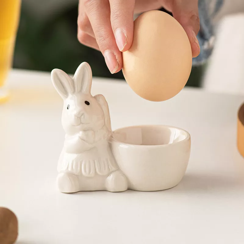 Ceramic Easter Bunny Egg Holder, image 4