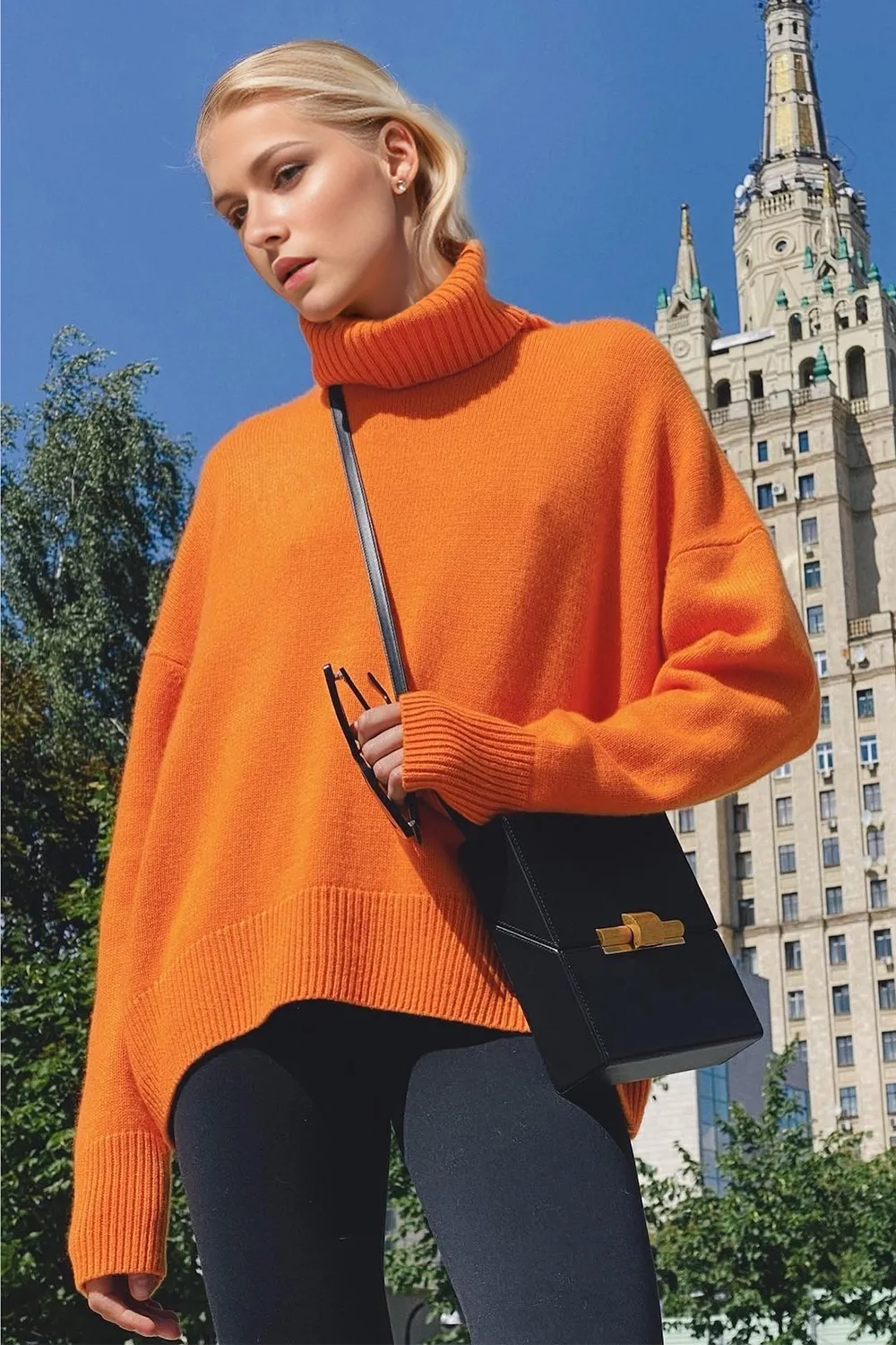 Turtleneck Dropped Shoulder Long Sleeve Sweater, image 31