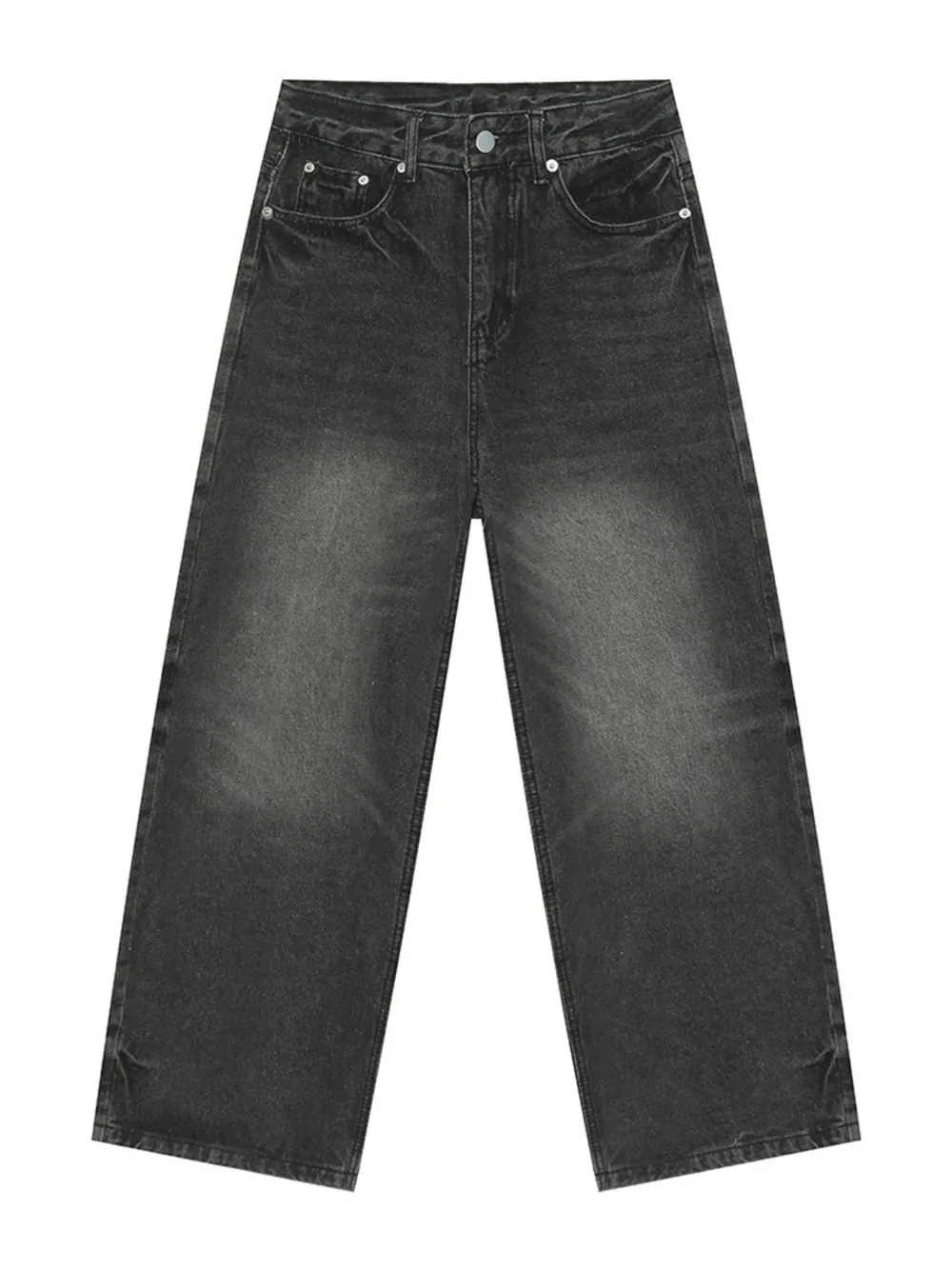 Men's Washed Wide Leg Jeans, image 4