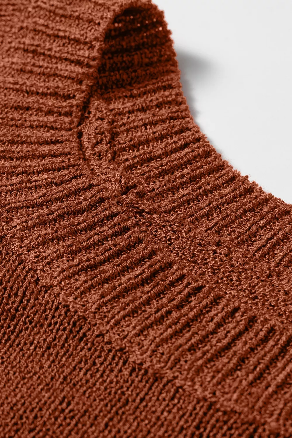 Ribbed Knit Round Neck Short Sleeve Sweater, image 7