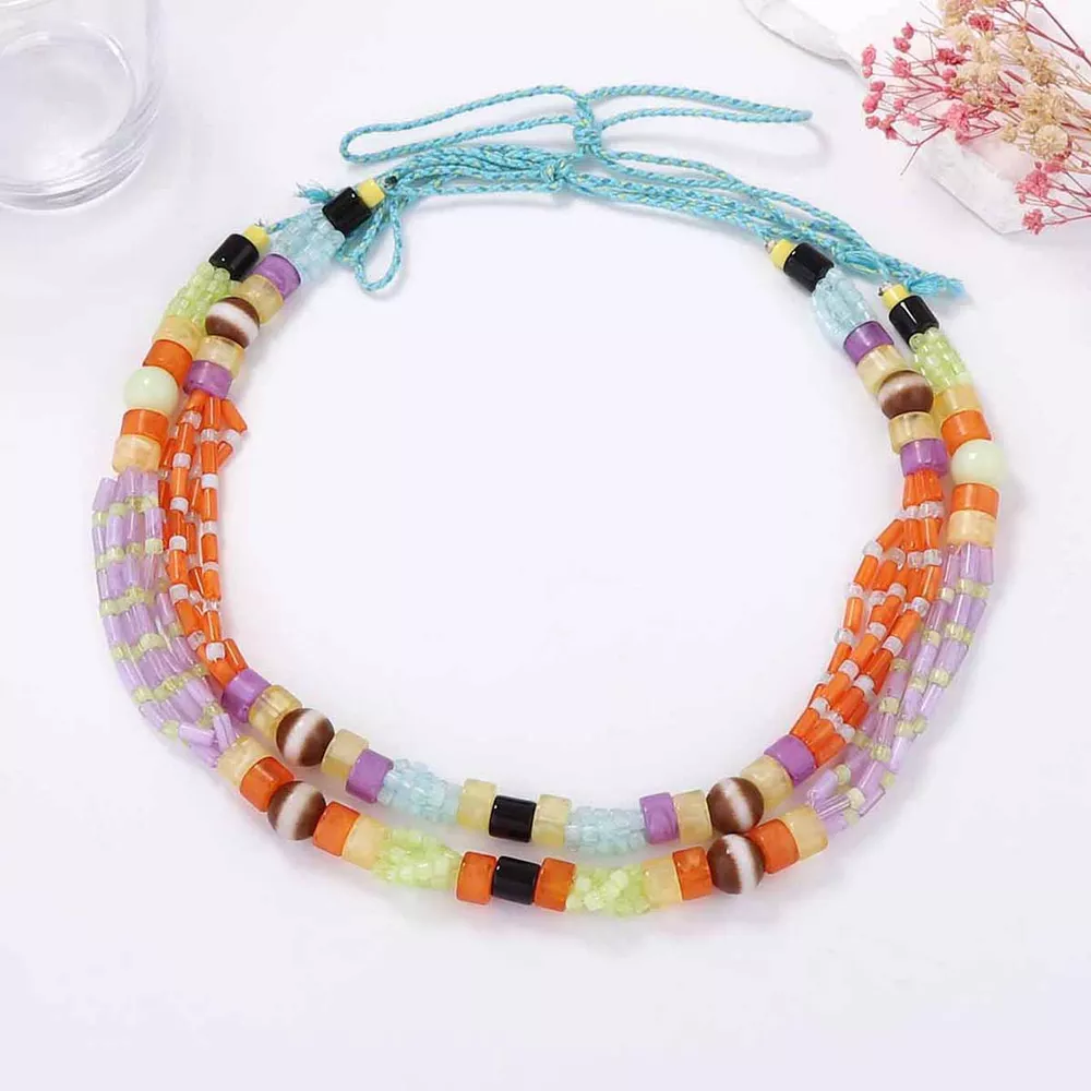 2 Piece Artificial Crystal Bead Necklace