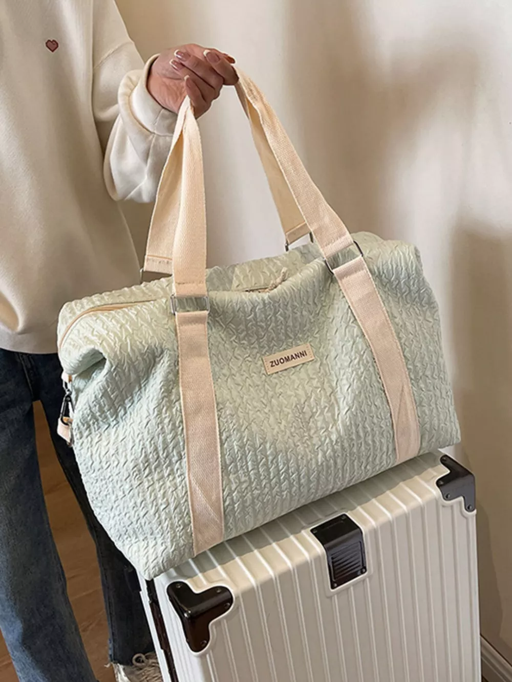 Texture Travel Bag with Adjustable Strap, image 7