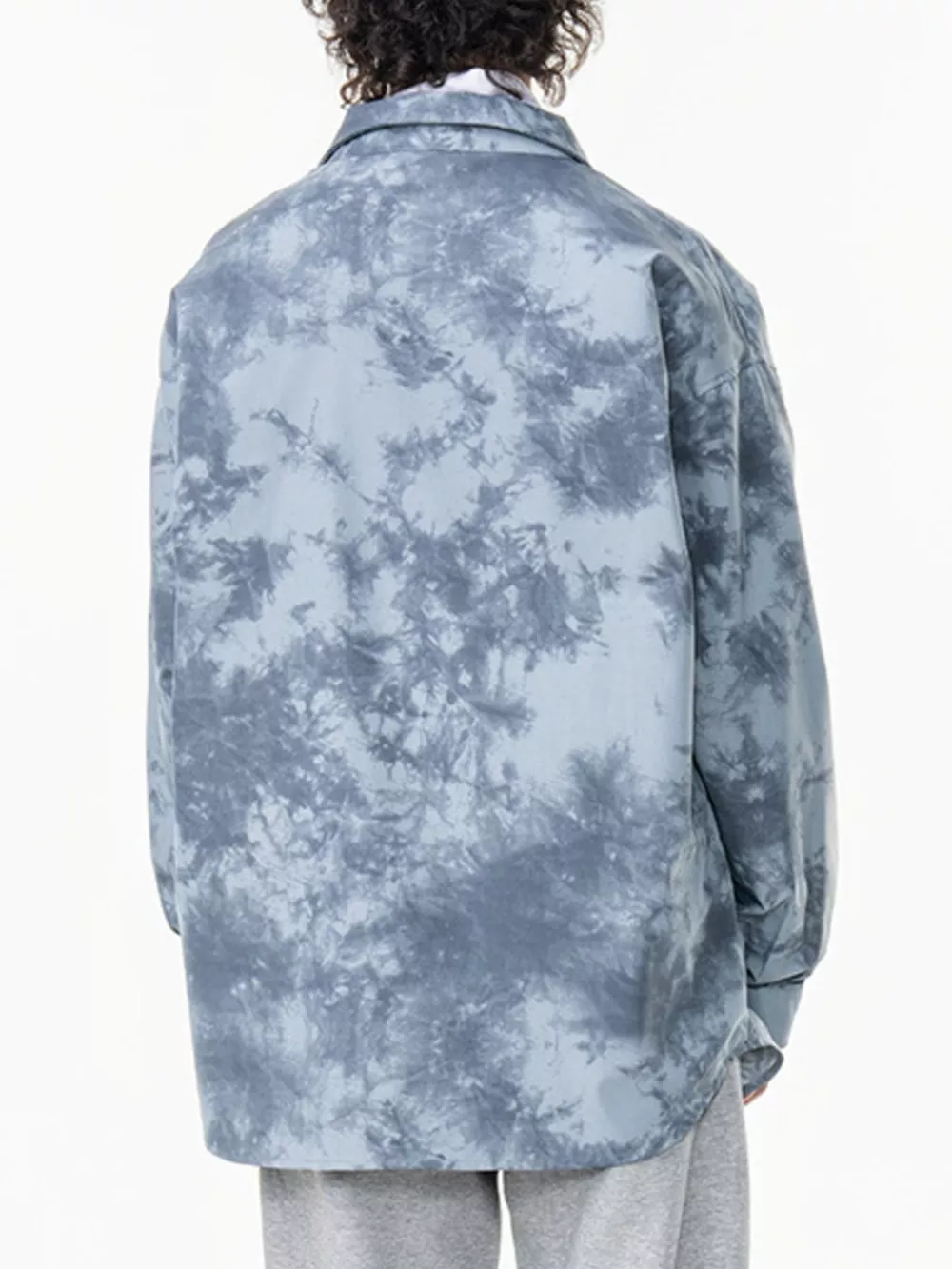Men's Plus Size Tie-Dye Oversized Button-Up Shirt, image 8