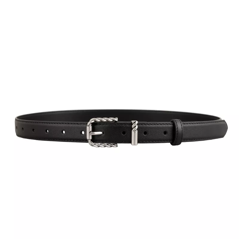 Leather Belt with Twisted Buckle, image 4