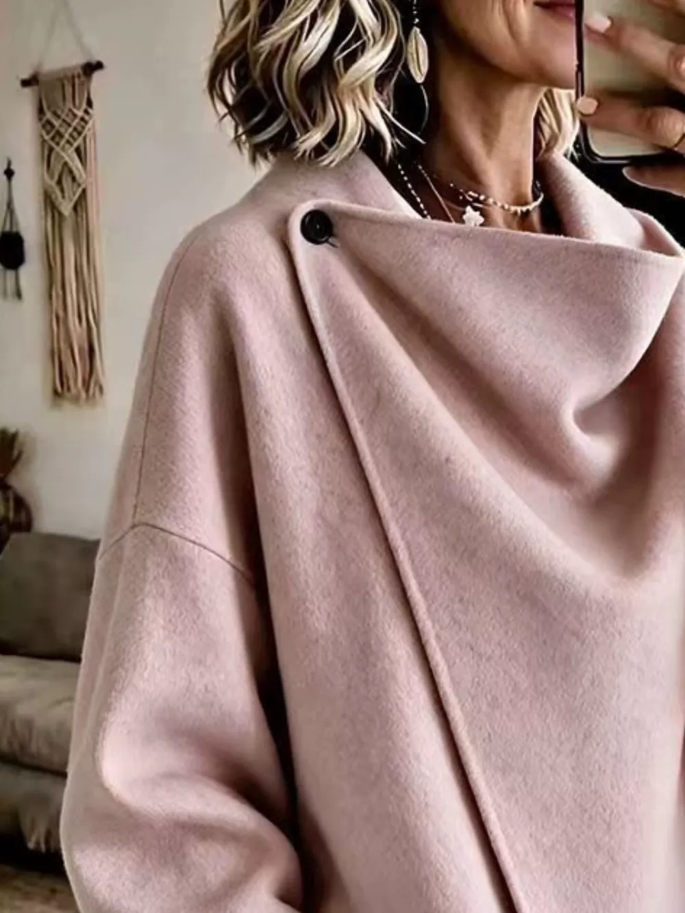 Full Size Asymmetric Cowl Neck Cape Plus Size, image 8