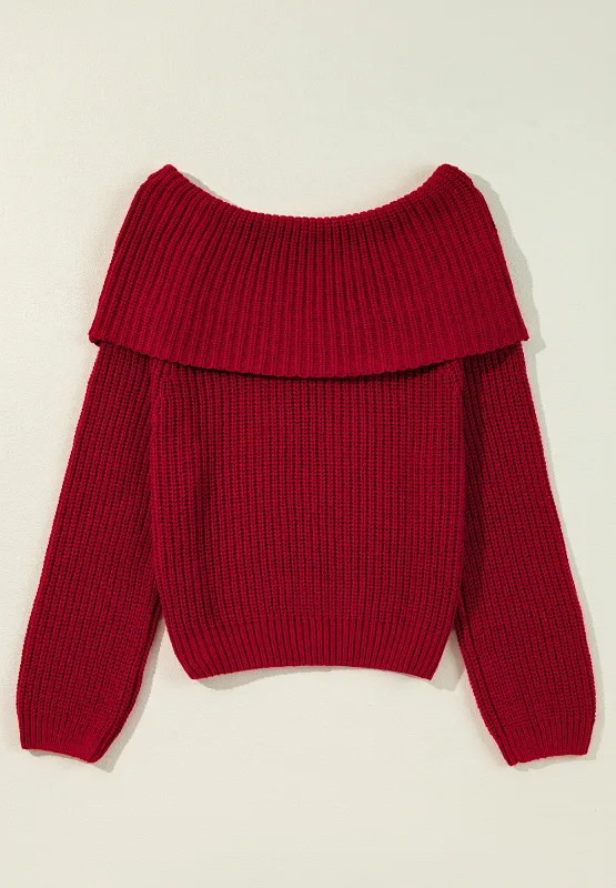 Off-Shoulder Long Sleeve Sweater, image 10