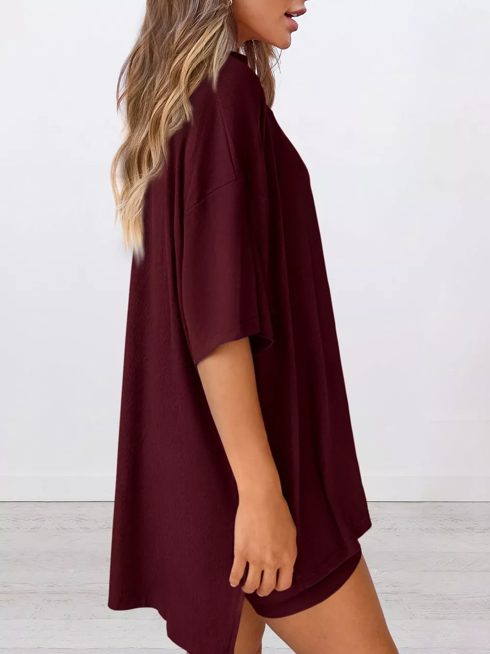 Full Size Relaxed Fit Round Neck Top and Shorts Two-Piece Set Plus Size, image 18