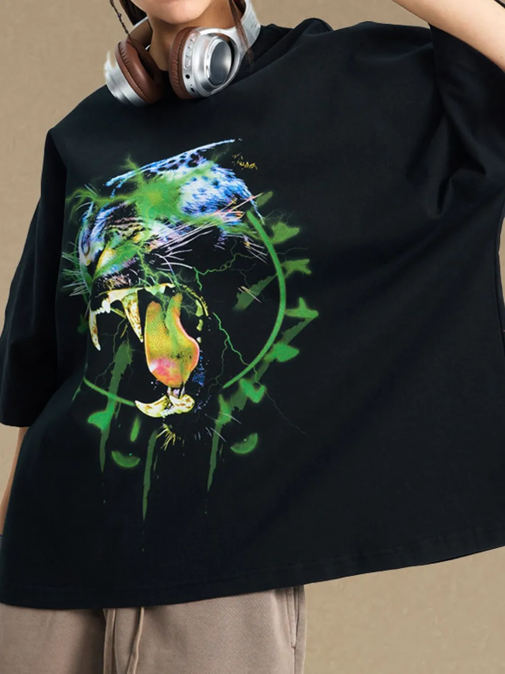 Men's Graphic Round Neck Half Sleeve T-Shirt, image 2