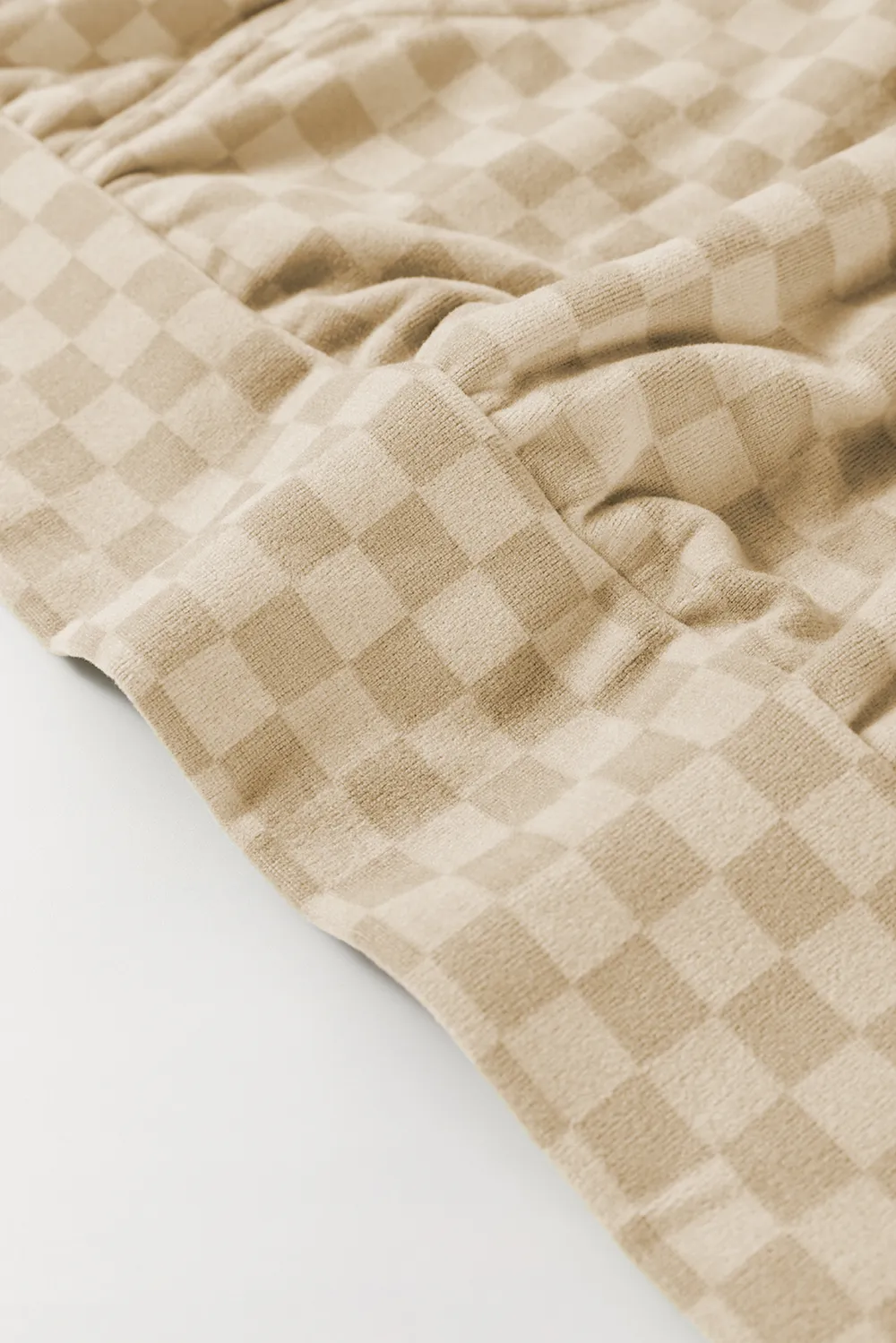 Checkered Print Kangaroo Pocket Drawstring Hoodie, image 13