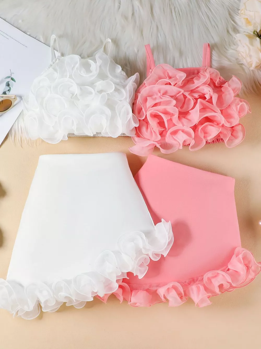 Children's Ruffled Trim Cami Top & Skirt Set, image 2