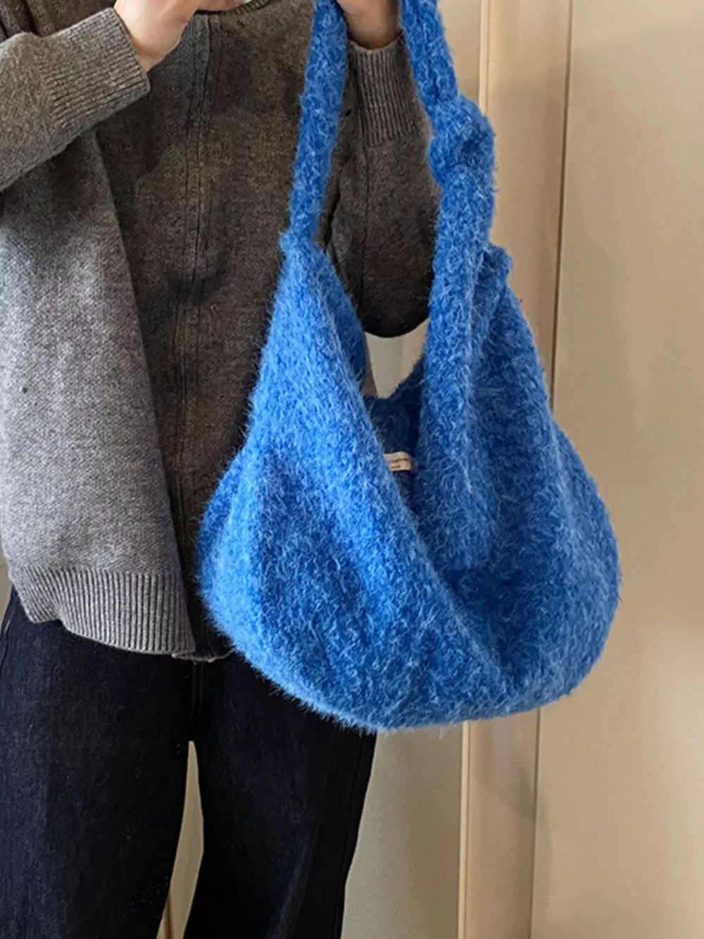 Fuzzy Solid Color Crossbody Bag, image 16