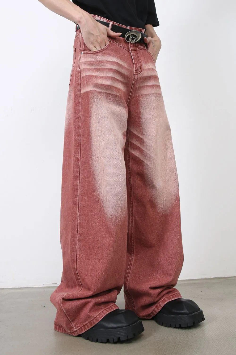 Men's Wide Leg Jeans with Pockets, image 3