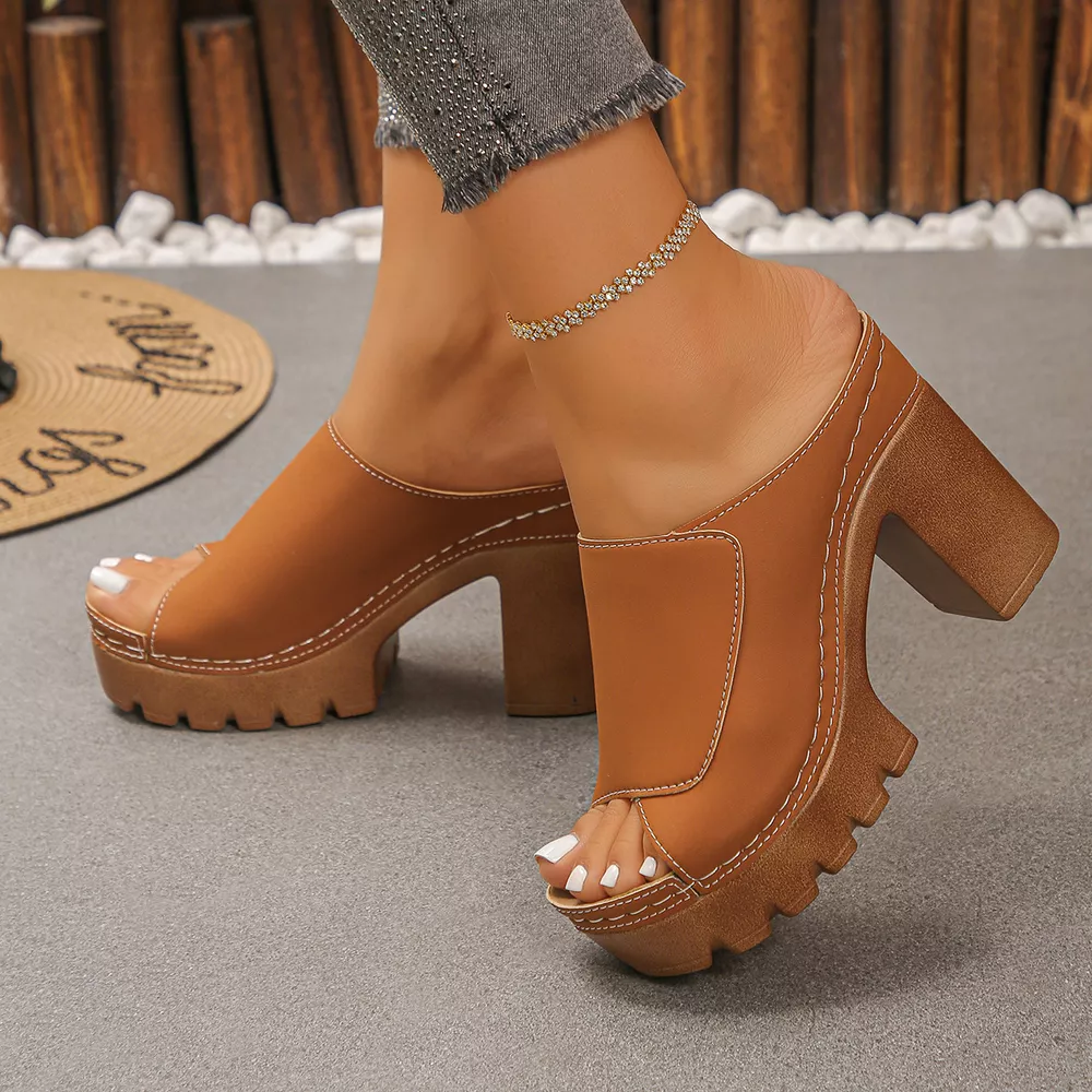 Open Toe Block Heels Sandals, image 6