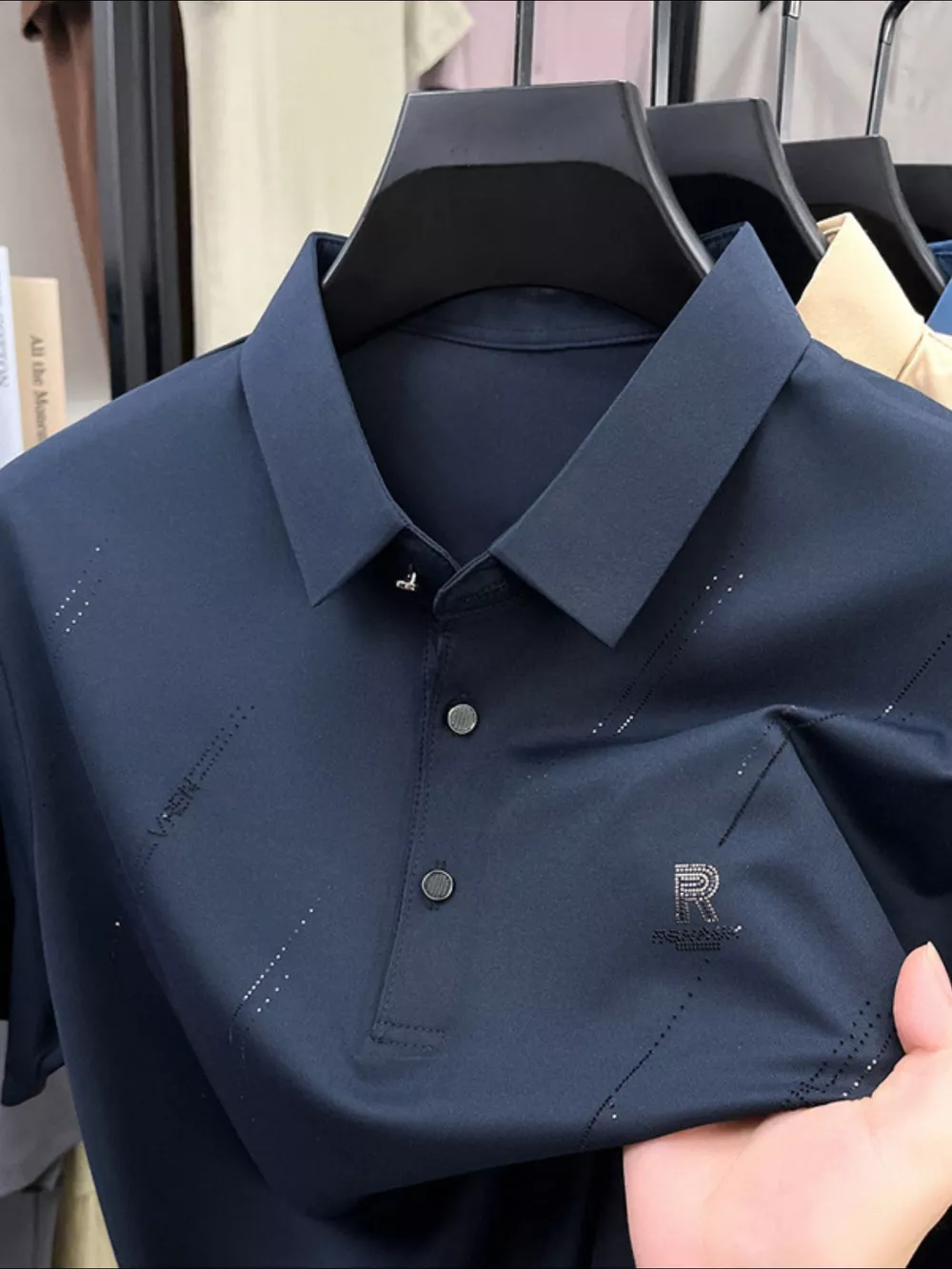 Men's Plus Size Button Detail Short Sleeve Polo, image 14