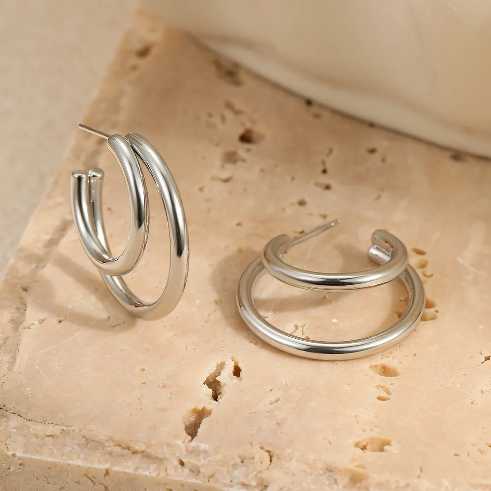 Stainless Steel Hoop Earrings, image 5