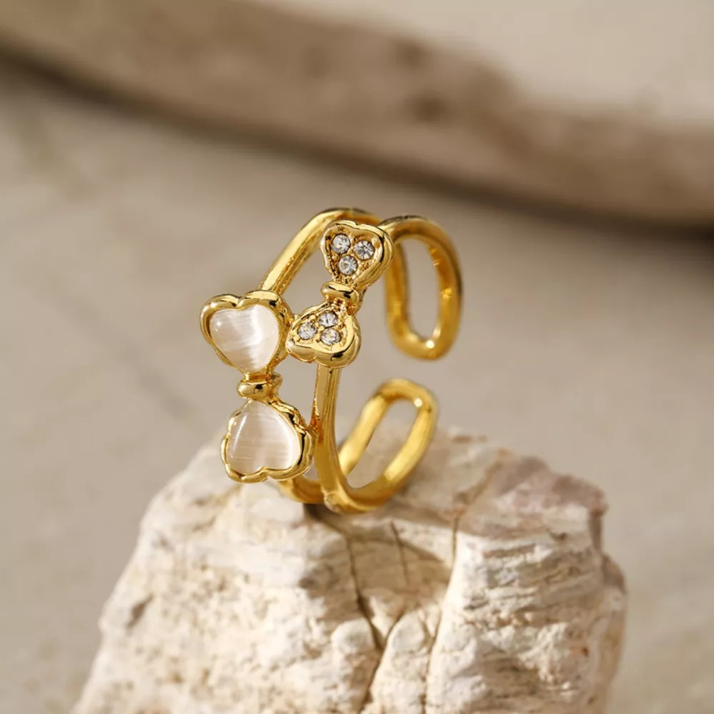 18K Gold-Plated Bow Open Ring, image 5