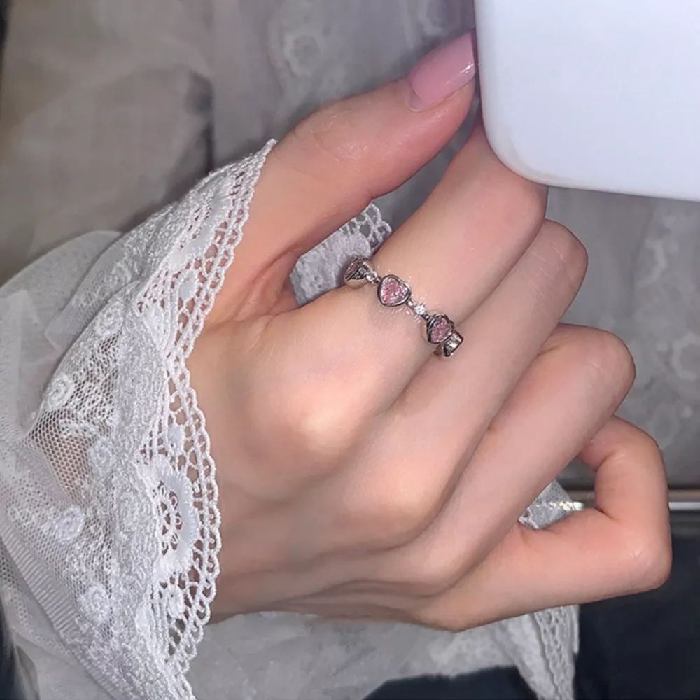 925 Sterling Silver Zircon Heart Ring, image 3
