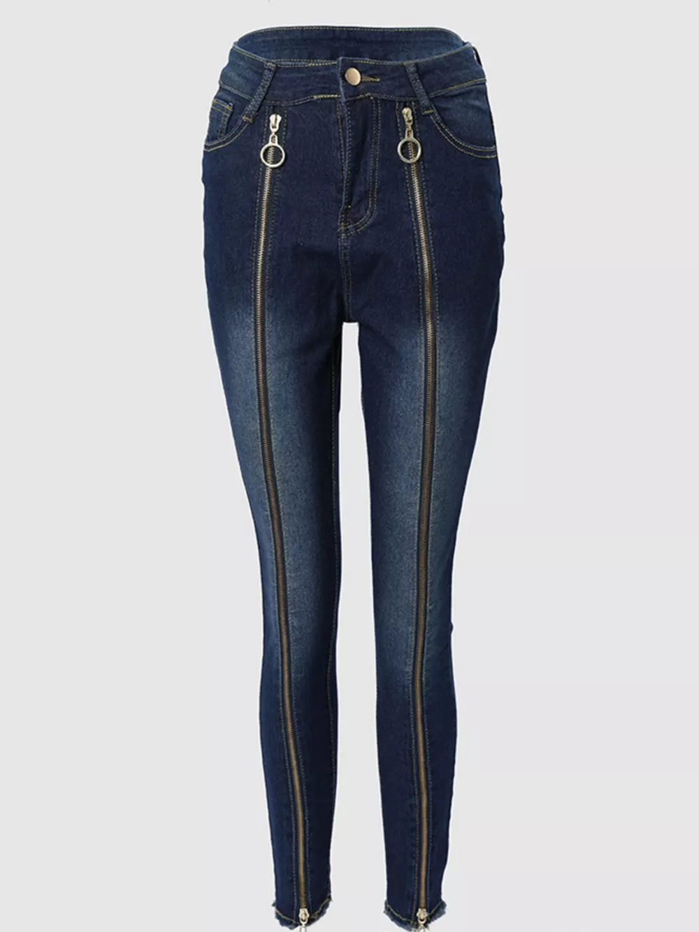 Zipper Front Skinny Jeans, image 5