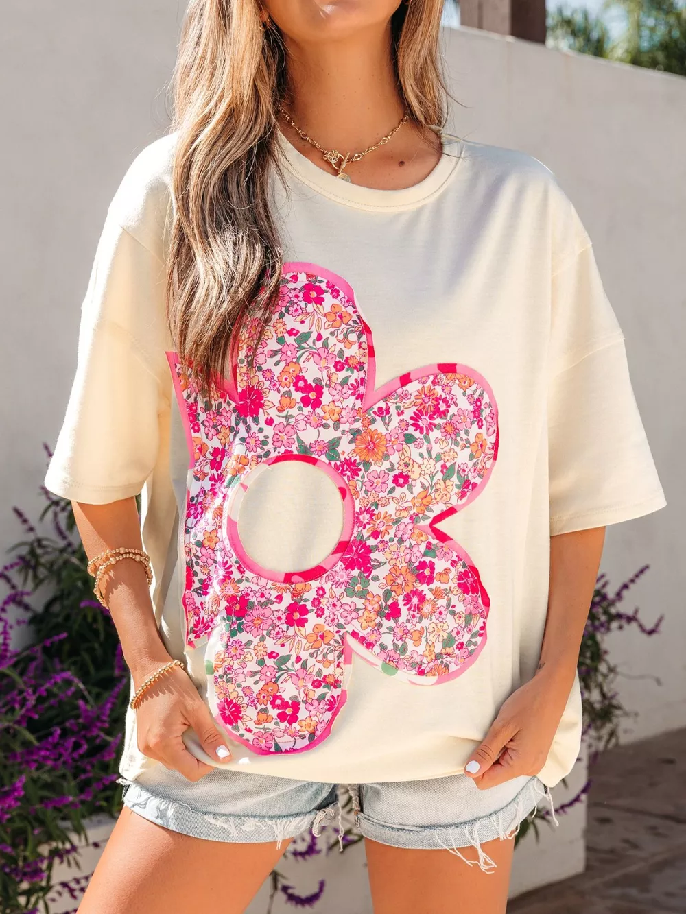 Floral Half Sleeve Oversized Top, image 10