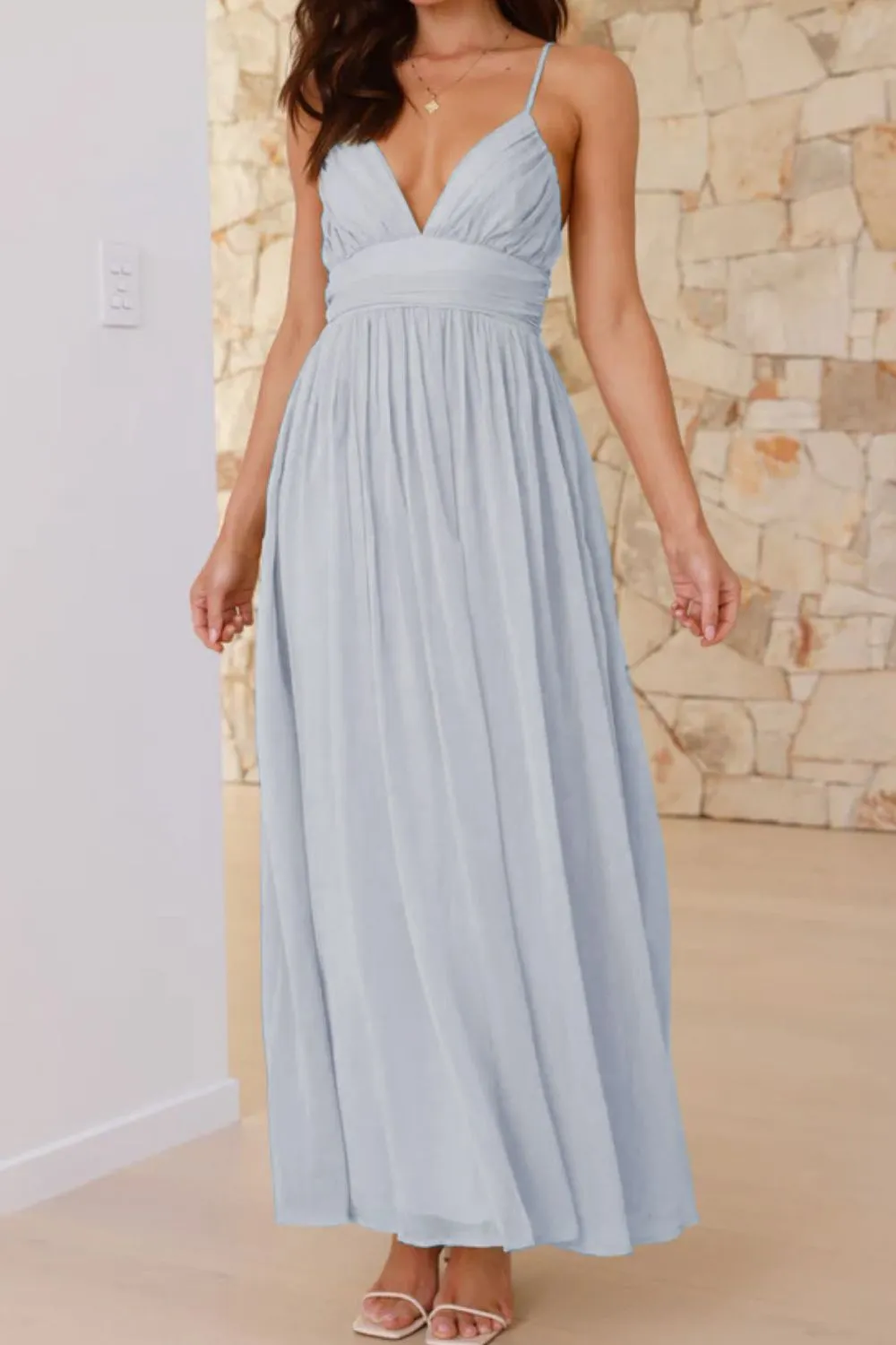 Ruched V-Neck Cami Dress, image 15