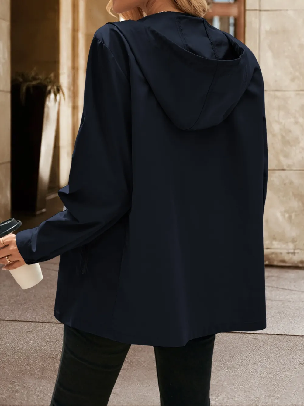 Pocketed Zip Up Hooded Jacket, image 9