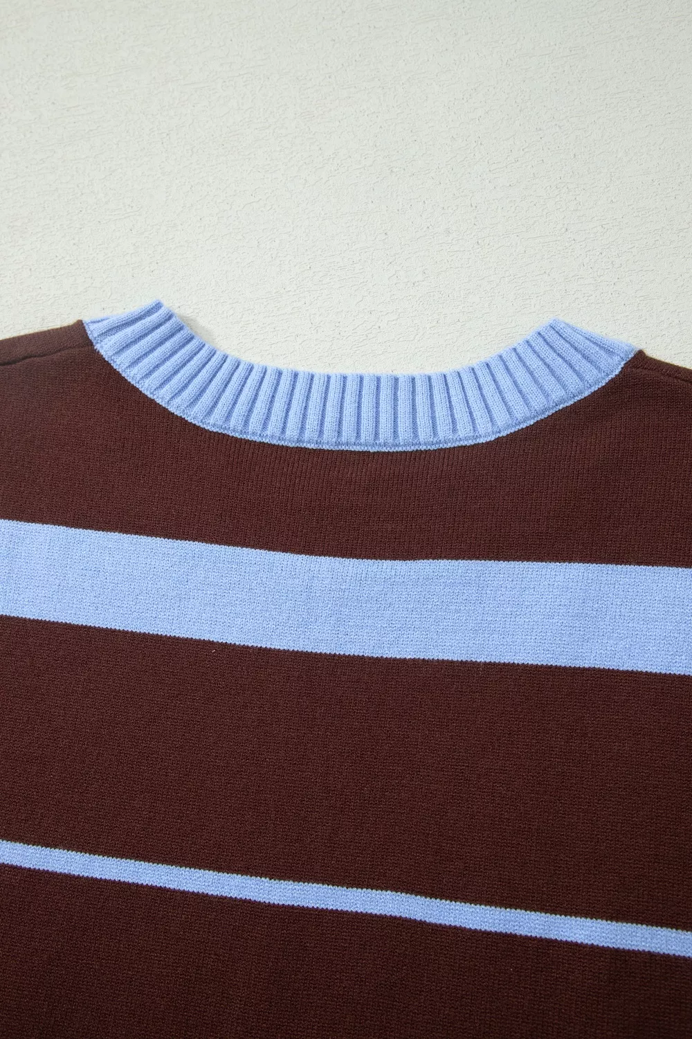 Striped Short Sleeve Round Neck Casual Knit Top, image 10