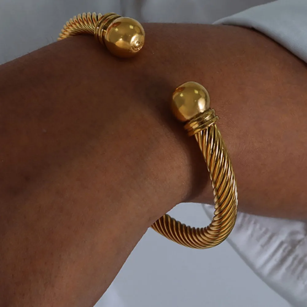 Stainless Steel Twisted Cable Cuff Bracelet, image 7