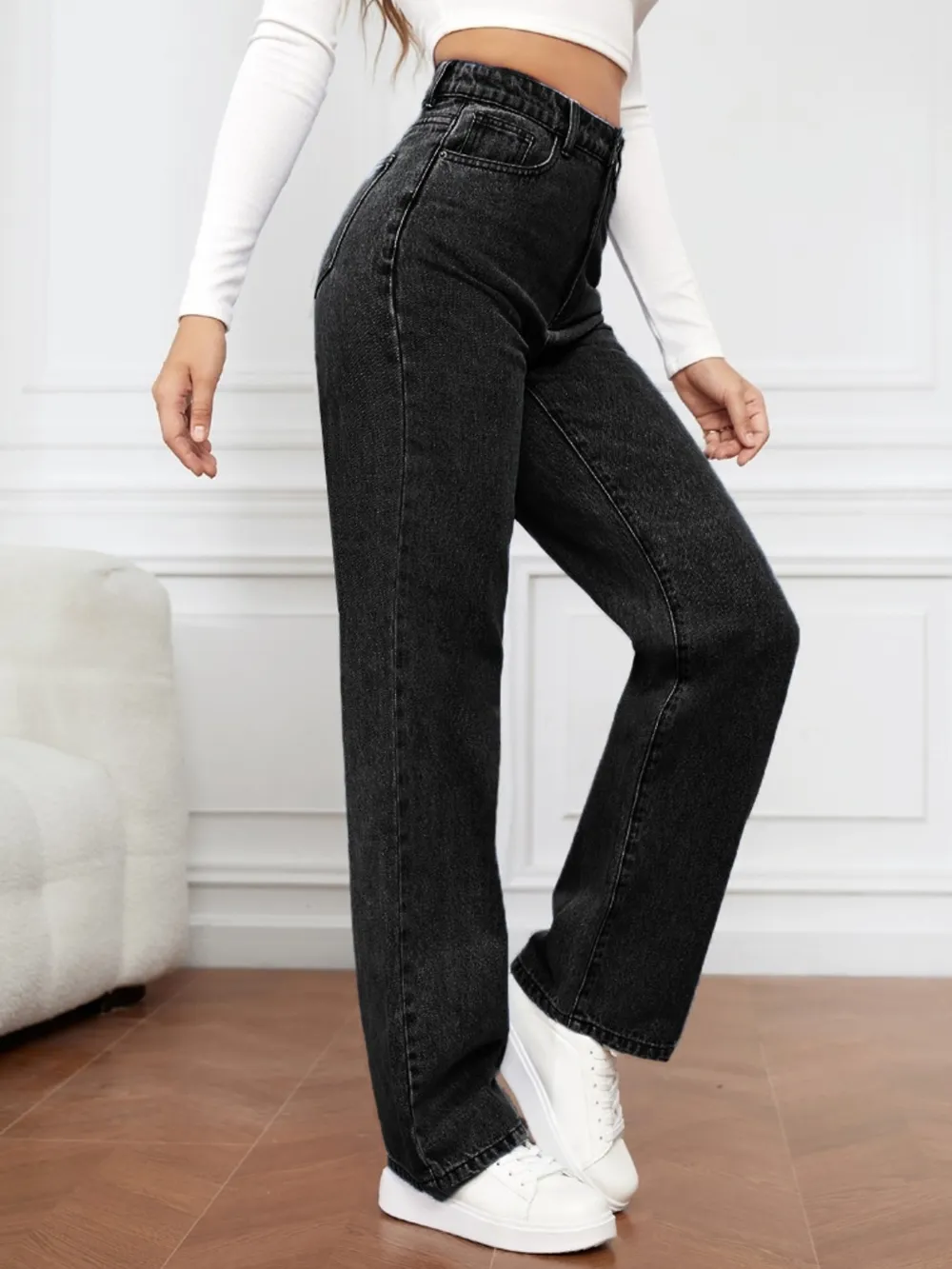 High Waist Straight Jeans, image 9