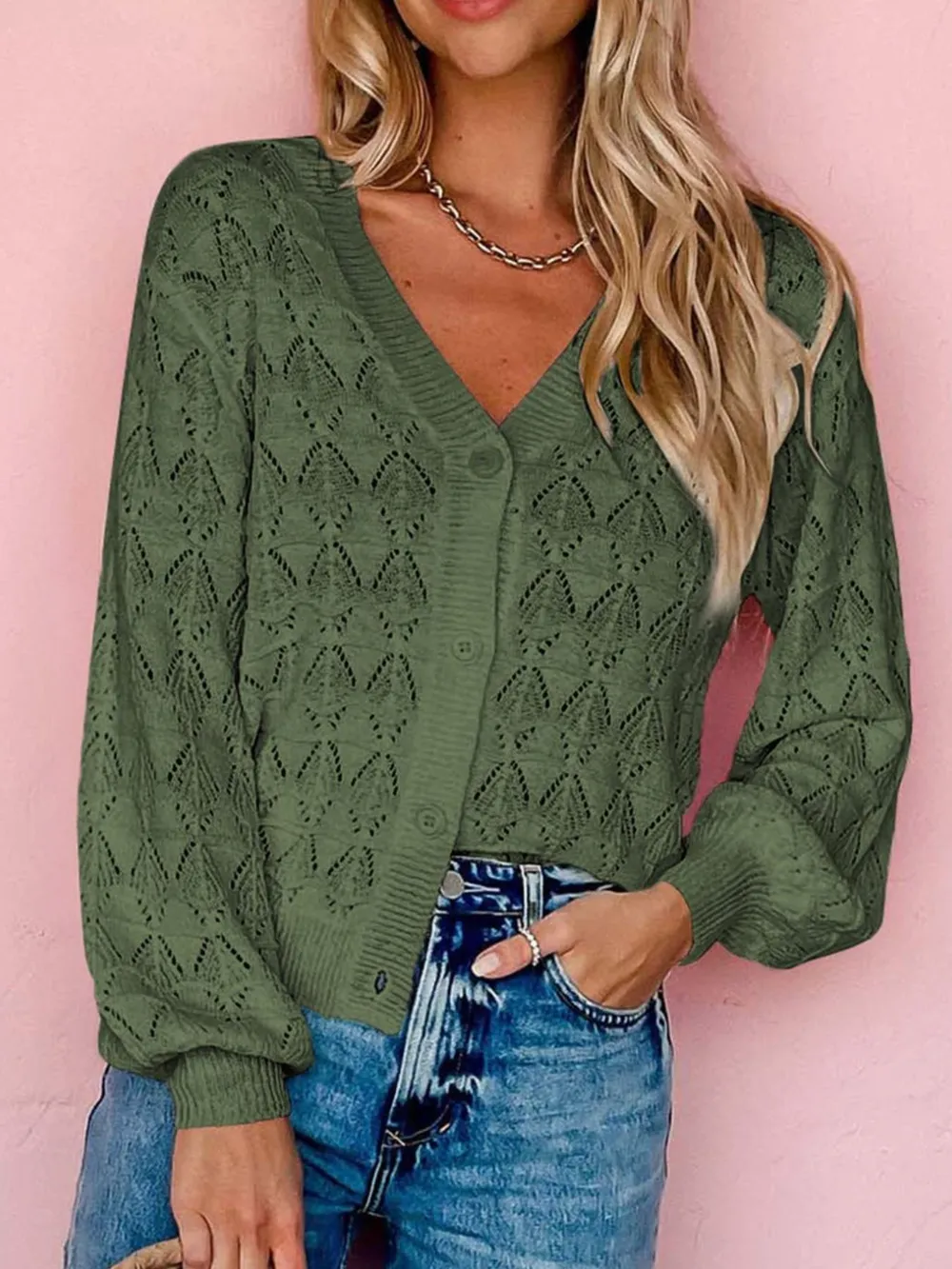 Openwork Button Up Cardigan, image 19