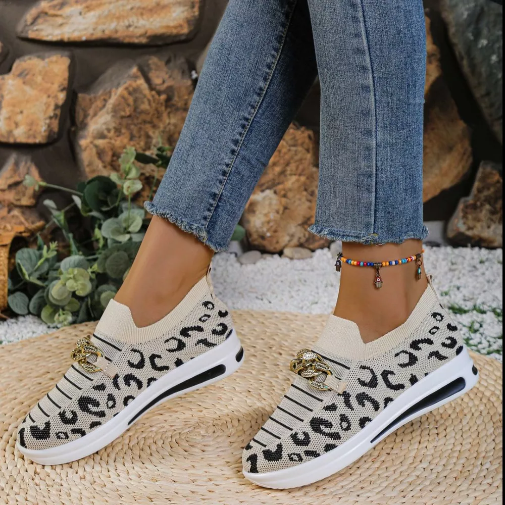Leopard Round Toe Slip Ons, image 10
