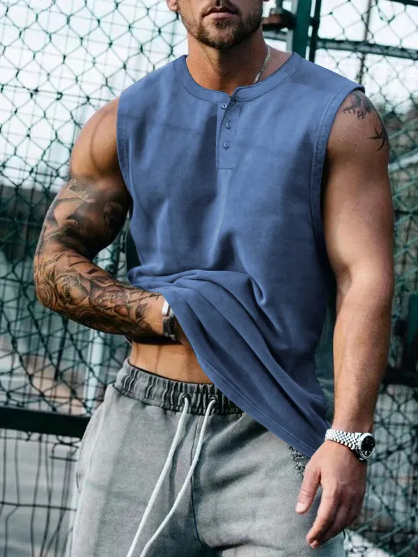 Men's Plus Size Round Neck Tank, image 7