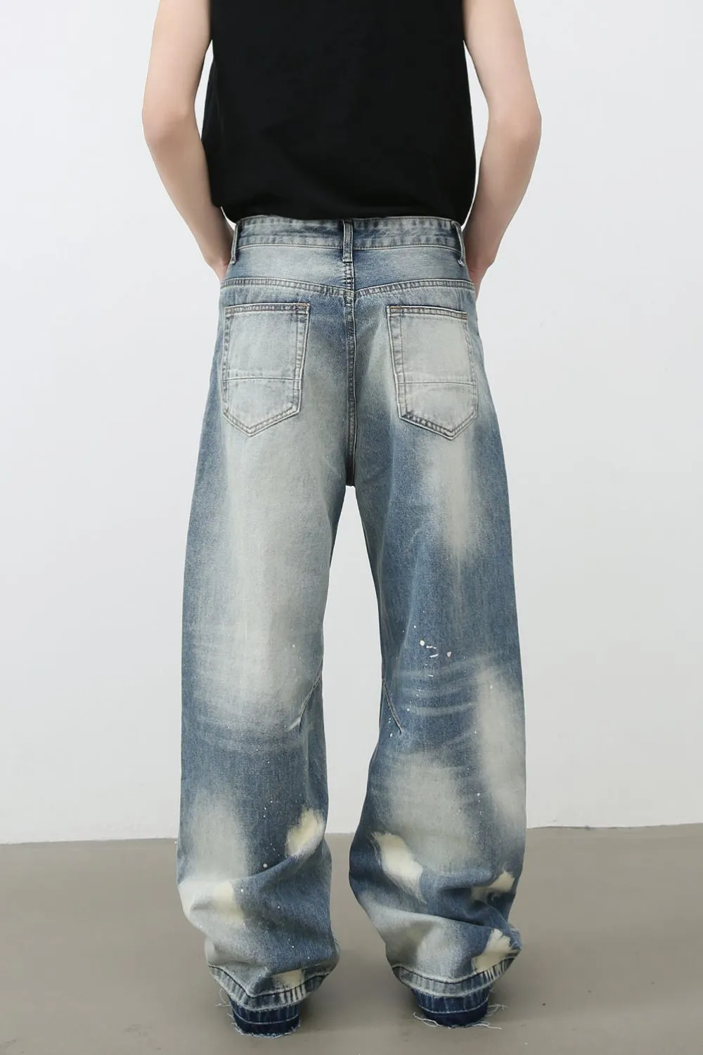 Men's Distressed Wide Leg Jeans, image 2