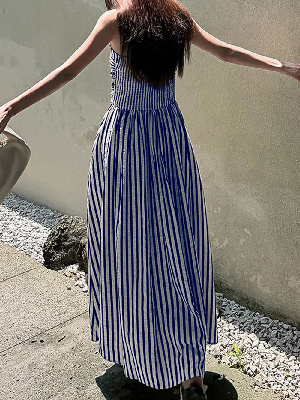 Striped Sleeveless Maxi Dress, image 10
