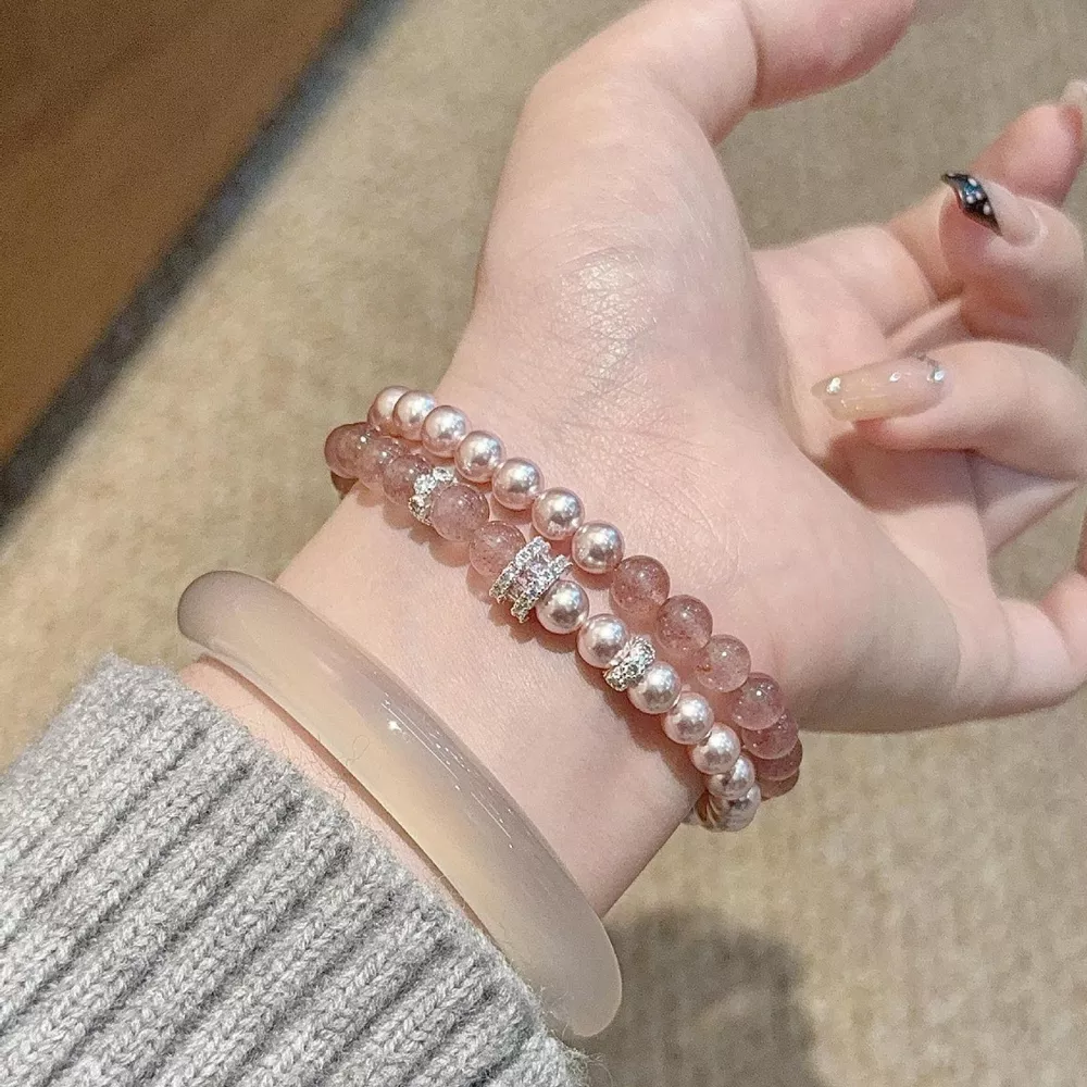 Pearl Beaded Bracelet 2 Piece Set, image 2