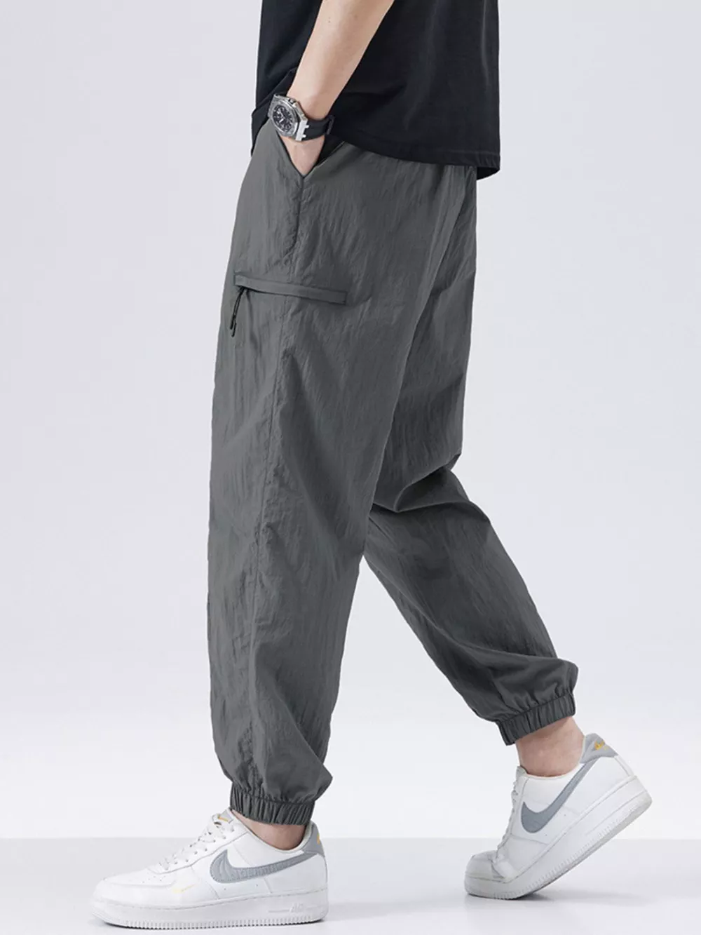 Men's Plus Size Loose Fit Drawstring Joggers, image 6