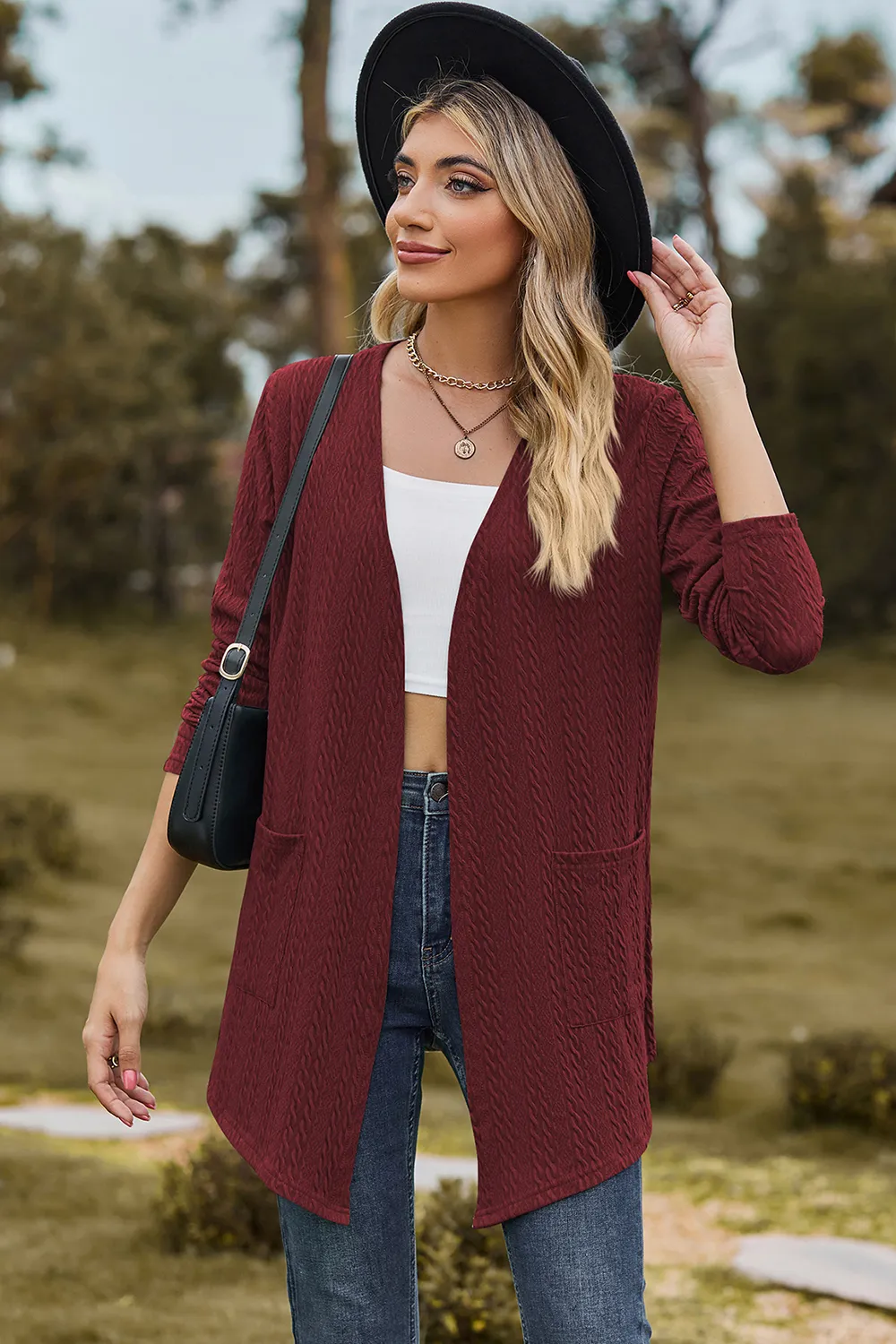 Open Front Long Sleeve Cardigan, image 3