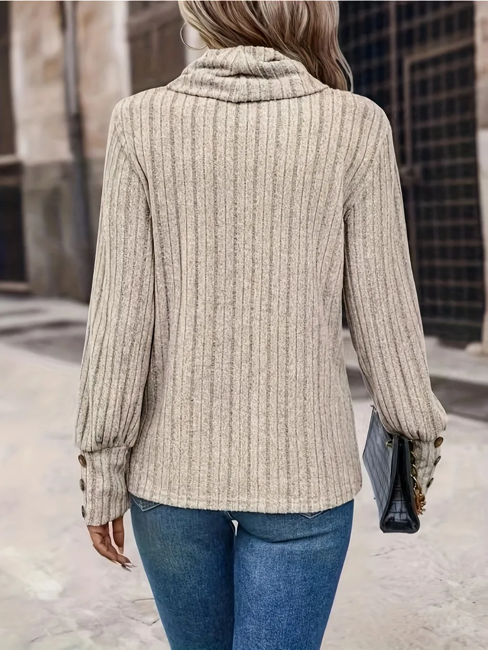 Turtleneck Long Sleeve T-Shirt, image 3