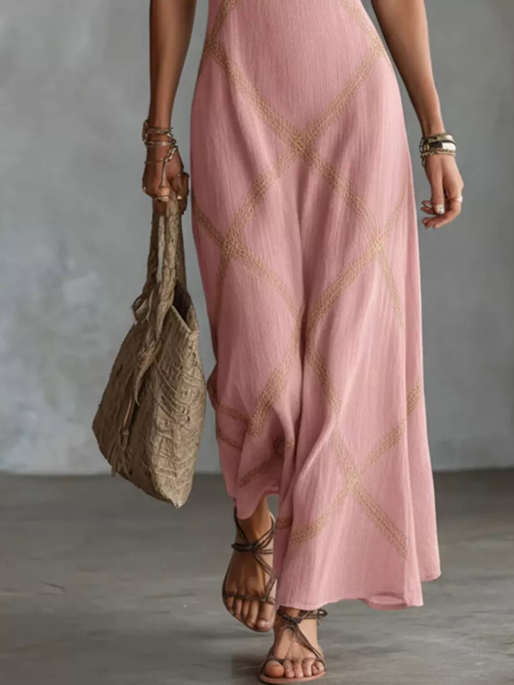 Full Size Square Neck Maxi Dress Plus Size, image 6