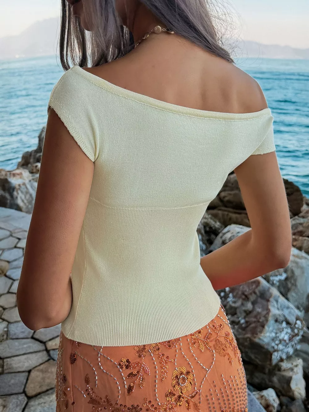 Off-Shoulder Knit Top, image 5